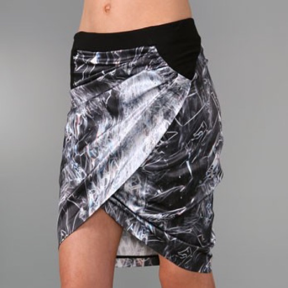 Helmut Lang Stretch Silk Cellophane Print Mini Wrap Skirt - Picture 7 of 8